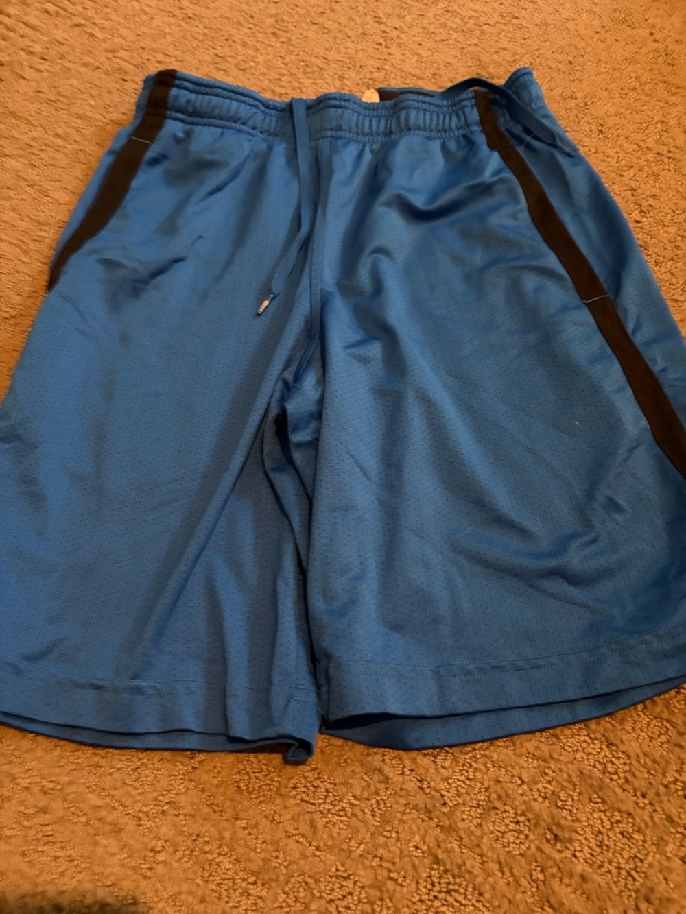 Under Armour Blue Athletic Mesh Shorts with Black Stripe